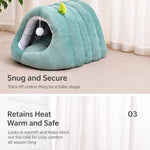 Semi-Enclosed Cat Bed with Tunnel