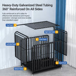 Indoor Dog Crate with Divider, Tray & Locking Casters
