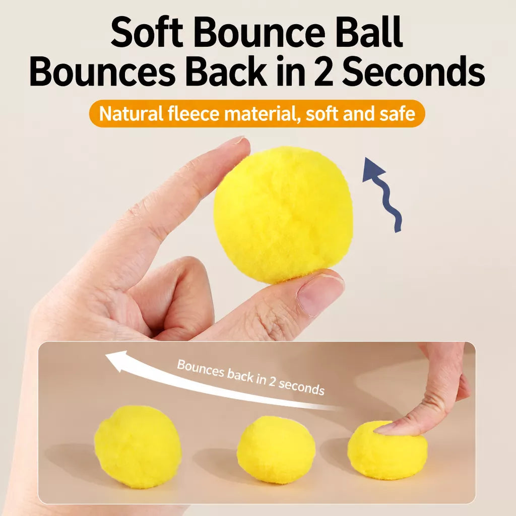 Cat Toy Ball Launcher Set with Plush and EVA Balls