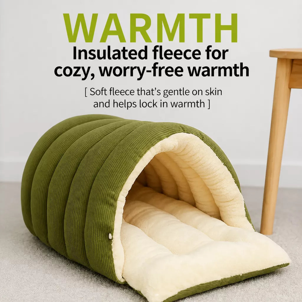 Semi-Enclosed Washable Pet Bed for Cats and Dogs