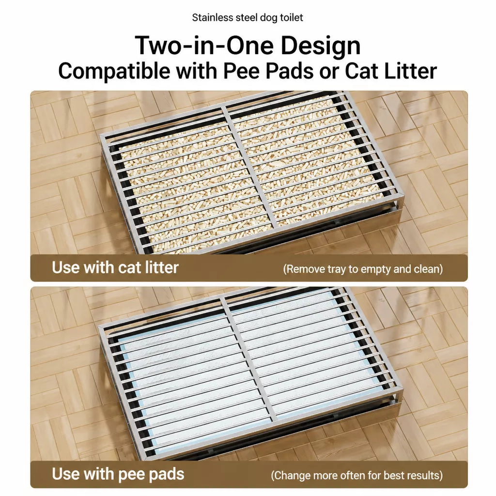 Stainless Steel Dog Potty Tray for Medium and Large Dogs