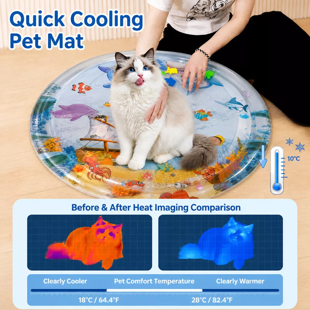 Inflatable Water-Filled Pet Mat with Pump
