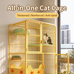 Large Multi-Tier Indoor Cat Enclosure with Litter Box