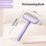 Stainless Steel Curved-Handle Pin Brush for Dogs & Cats