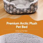 Semi-Enclosed Plush Pet Bed for Cats and Small Dogs