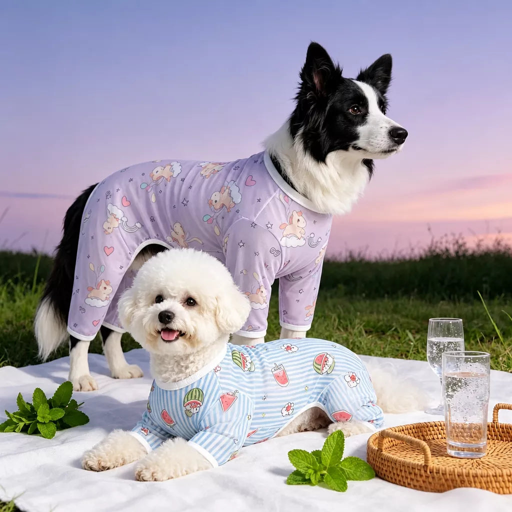 Four-Leg Dog Shirt with Cartoon Print