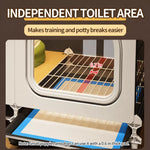 Dog Crate with Separate Toilet Tray