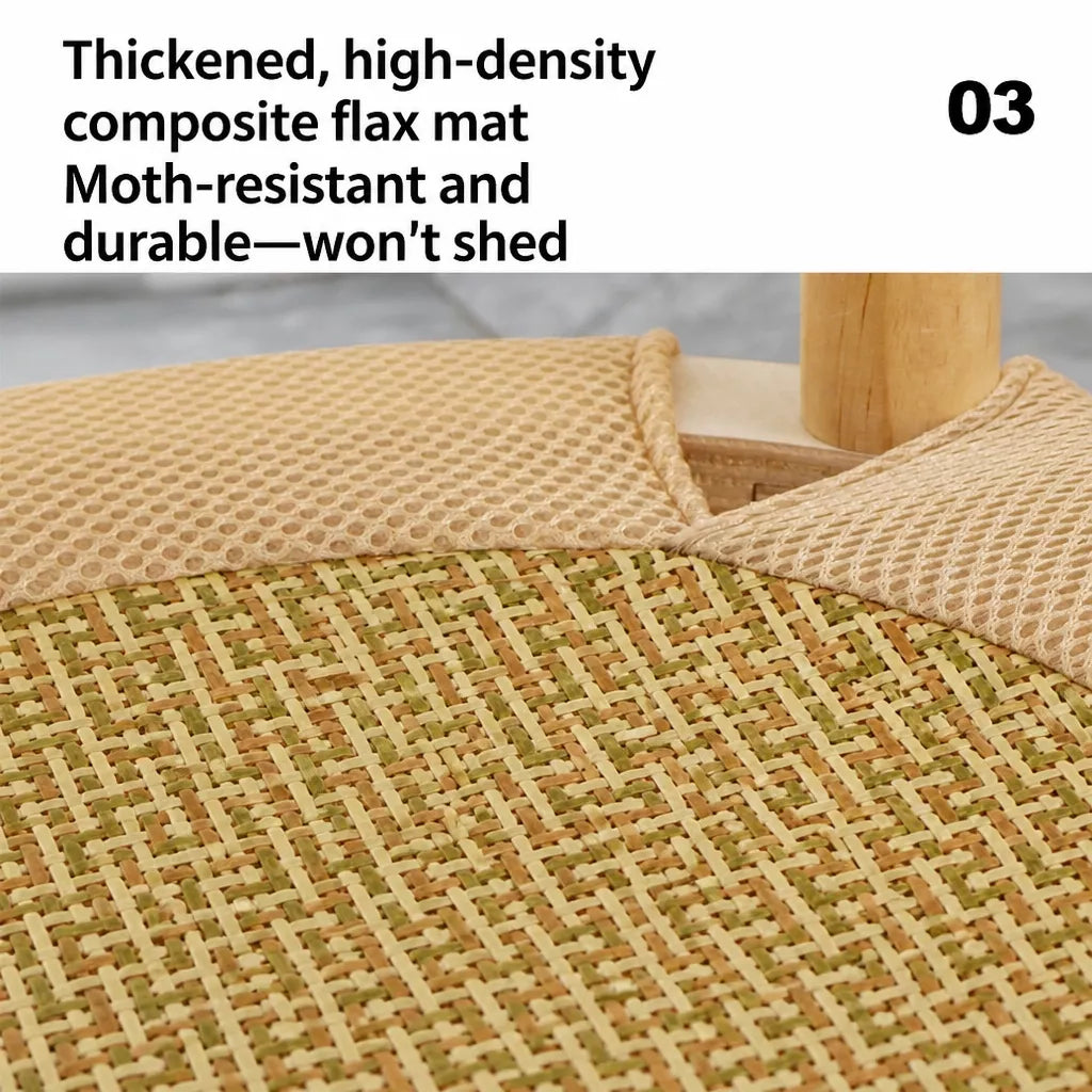 Two-Tier Wooden Cat Bed with Sisal Scratching Mat