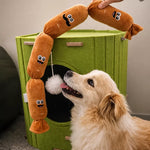 4-Section Squeaky Sausage Dog Toy