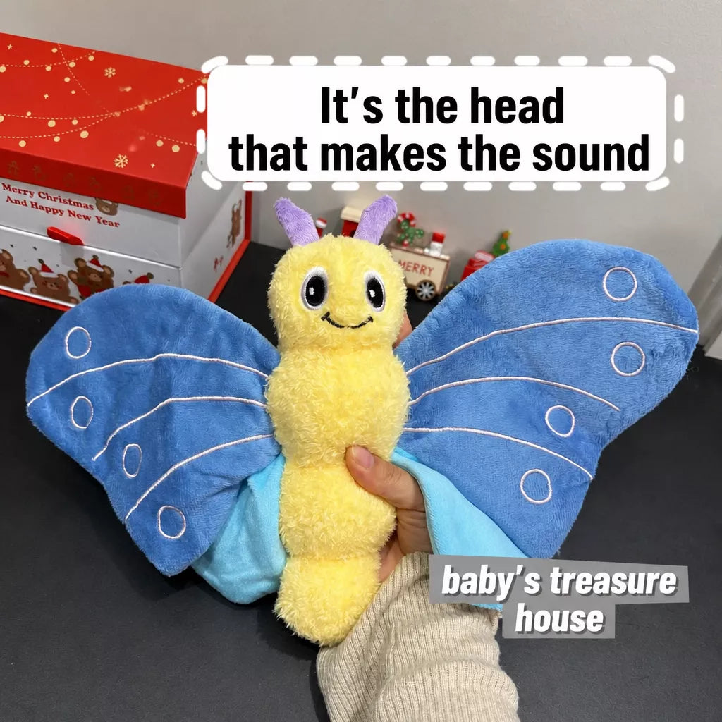 Corduroy Squeaky Butterfly Dog Toy