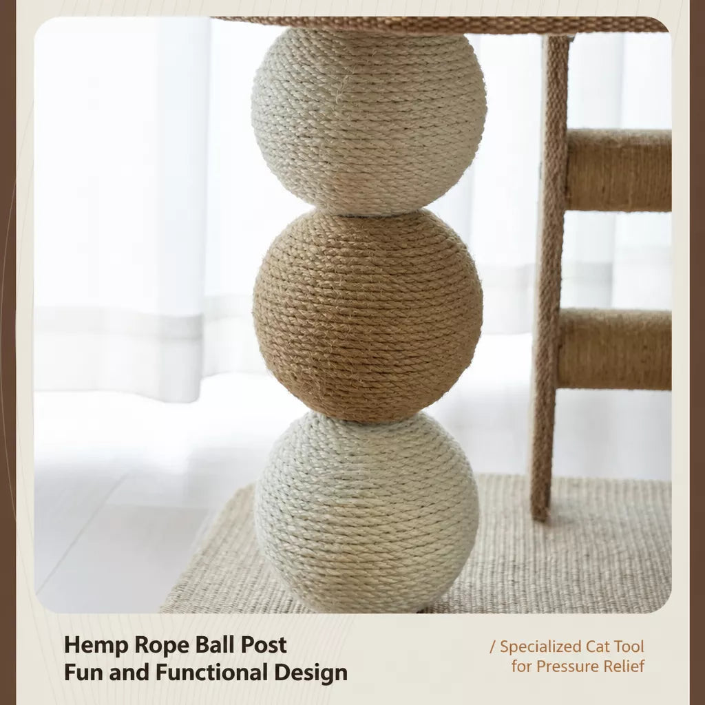 Compact Cat Tree with Sisal Scratching Post and Resting Bed