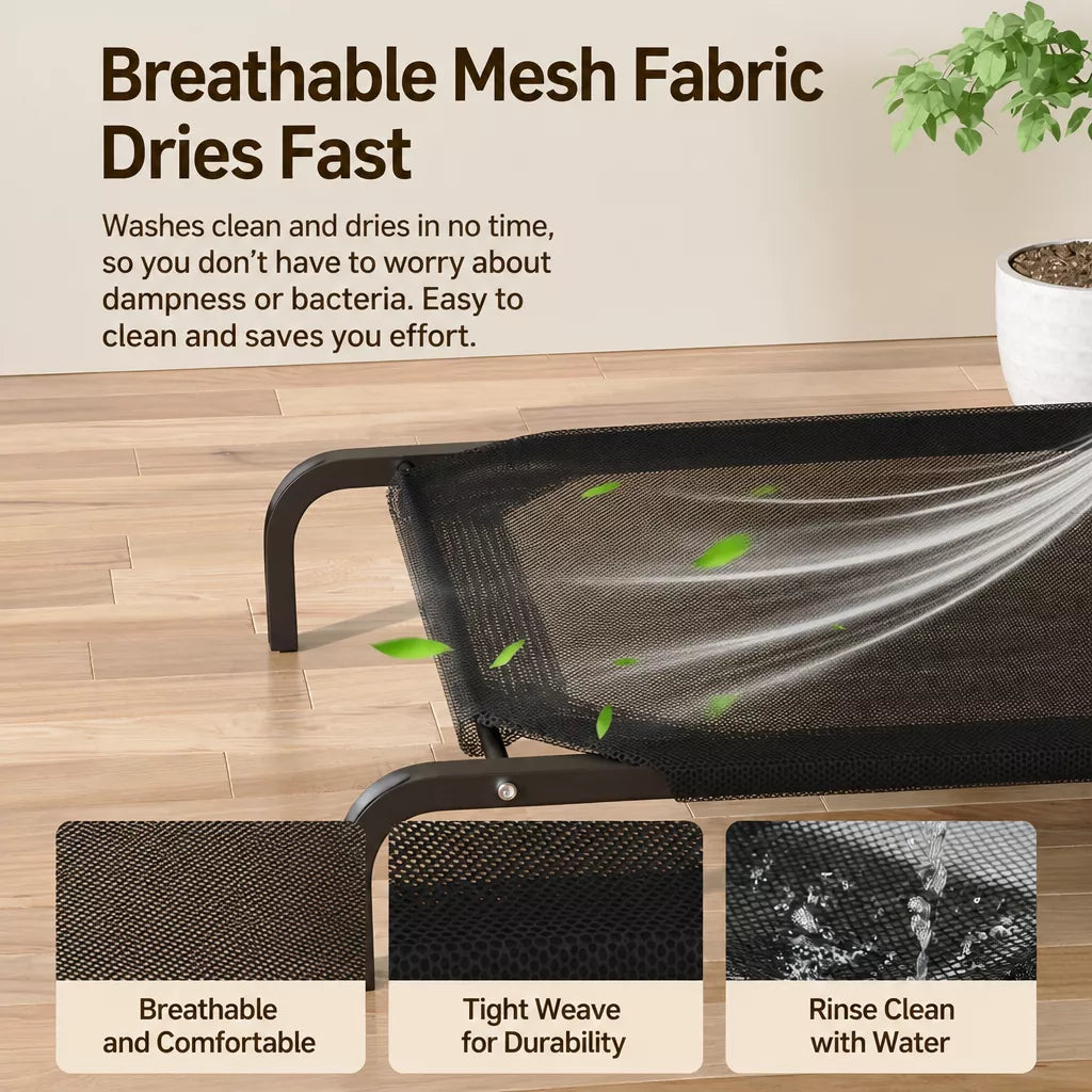 Elevated Dog Cot with Nylon Mesh and Iron Frame