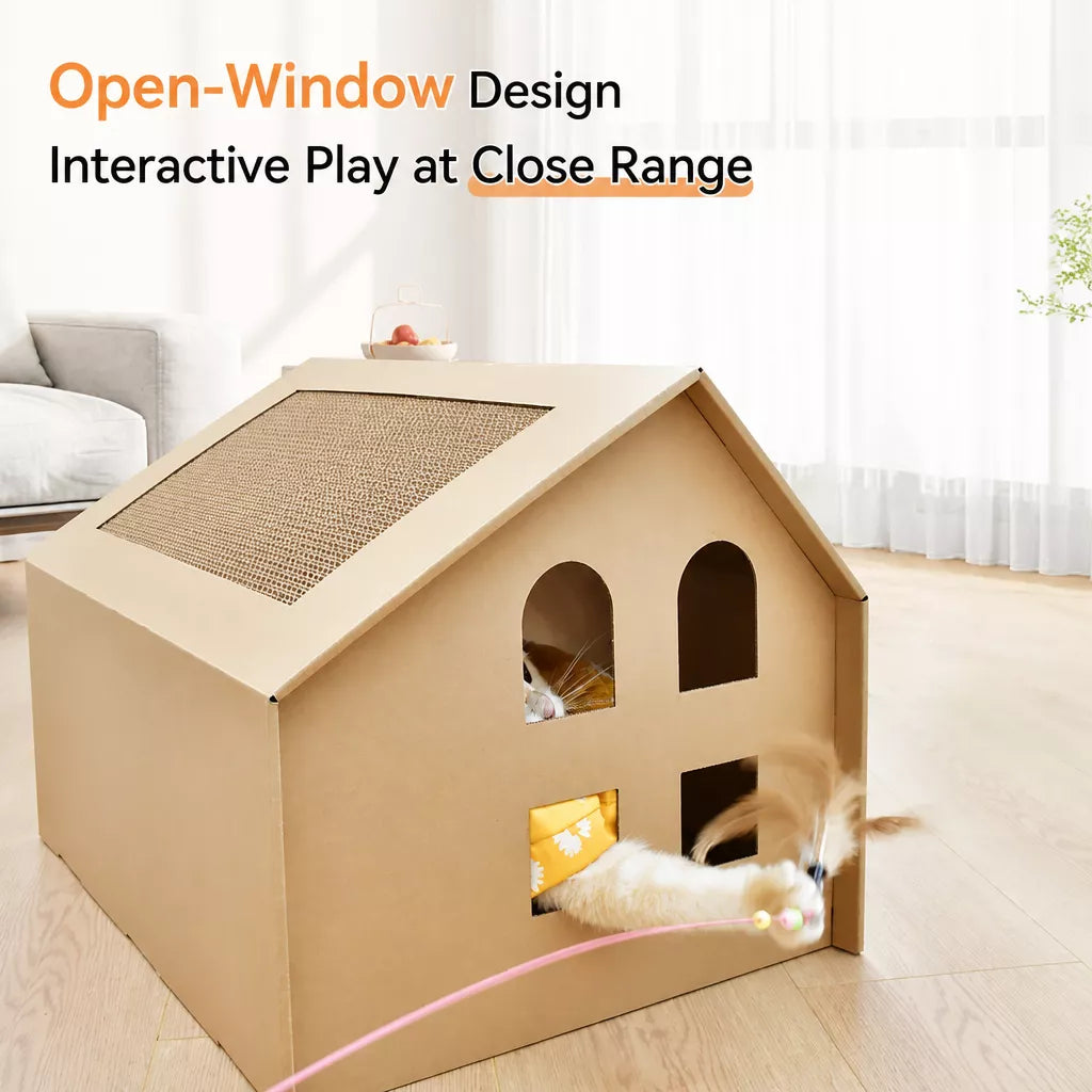 Corrugated Cardboard Cat House and Scratcher