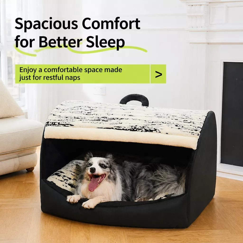 Covered Dog Bed Tent with Removable Washable Cushion