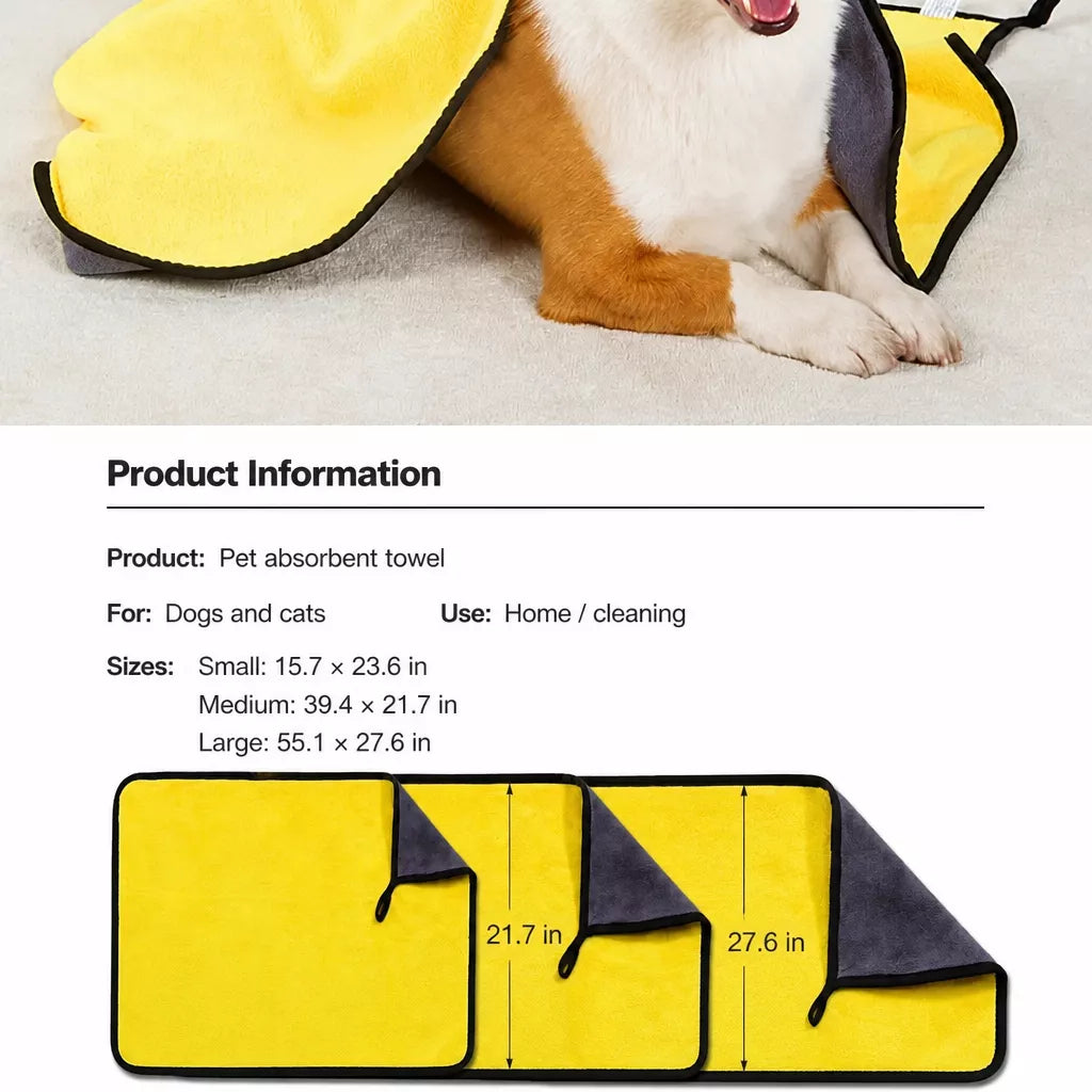 Cotton Pet Bath Towel for Dogs & Cats