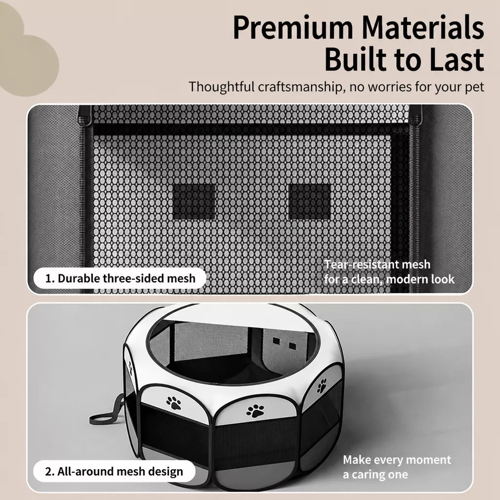 Foldable Enclosed Pet Bed for Cats and Dogs