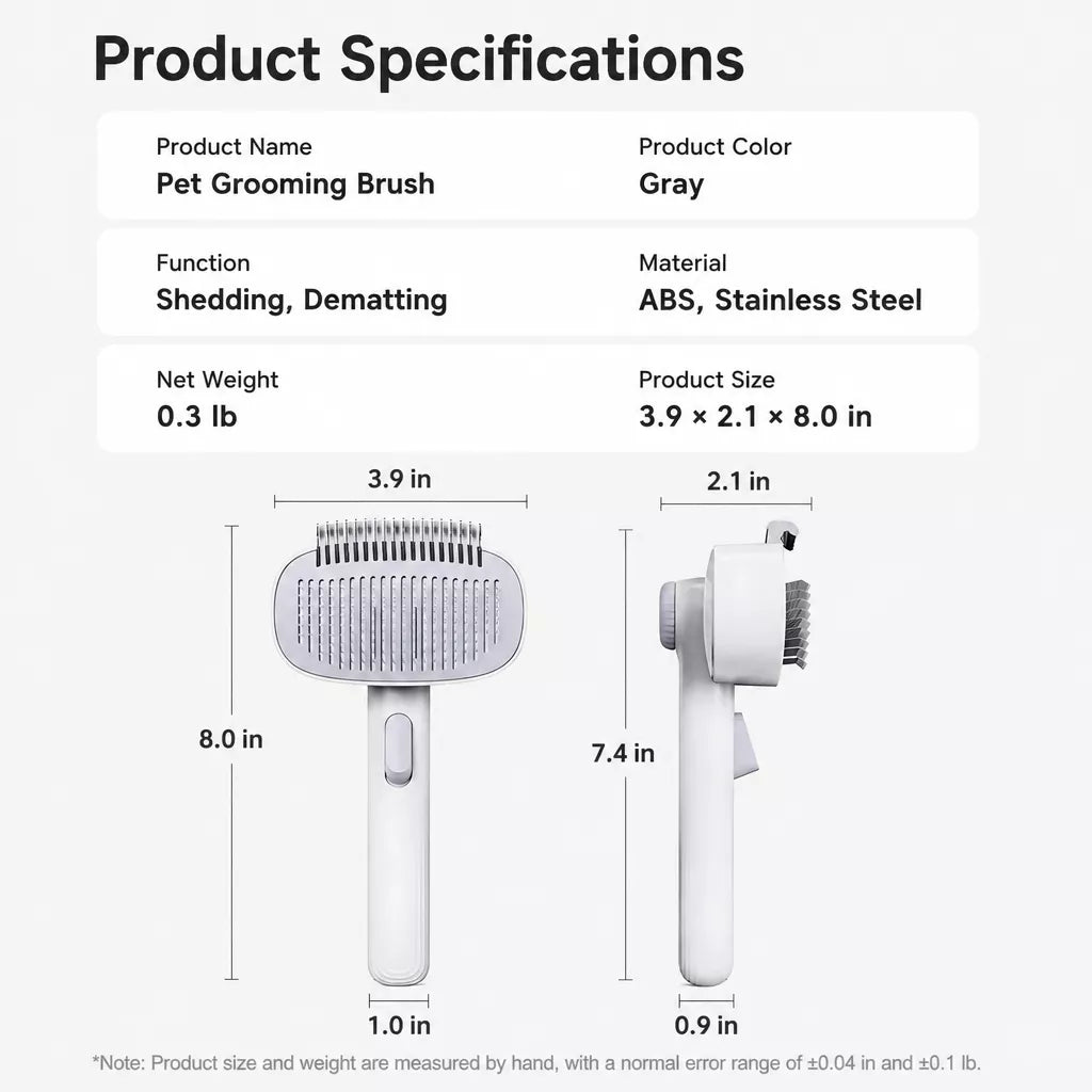 2-in-1 De-shedding & Detangling Comb for Cats and Dogs