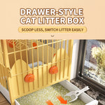 Large Multi-Tier Indoor Cat Enclosure with Litter Box