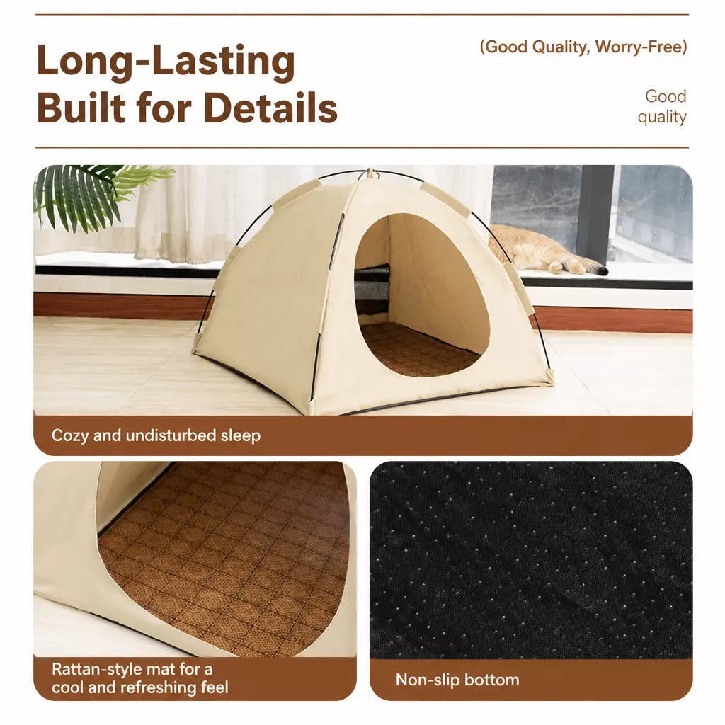 Enclosed Pet Tent Bed with Ventilated Design