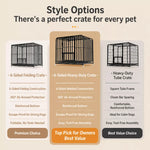 Indoor Dog Crate with Divider, Tray & Locking Casters