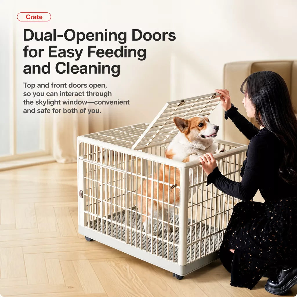 Indoor Resin Pet Crate for Small to Medium Dogs