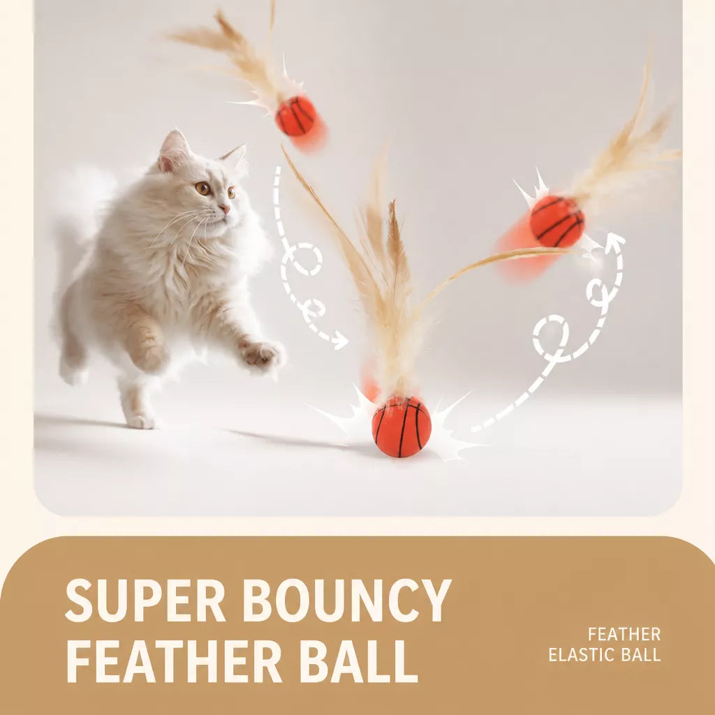 Cat Feather Teaser Ball Toy