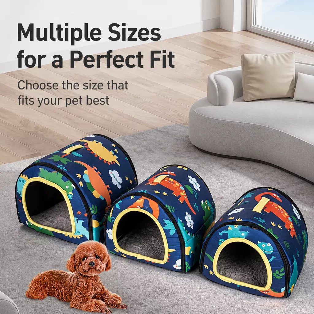 Waterproof Semi-Enclosed Dog & Cat Bed with Removable, Washable Design