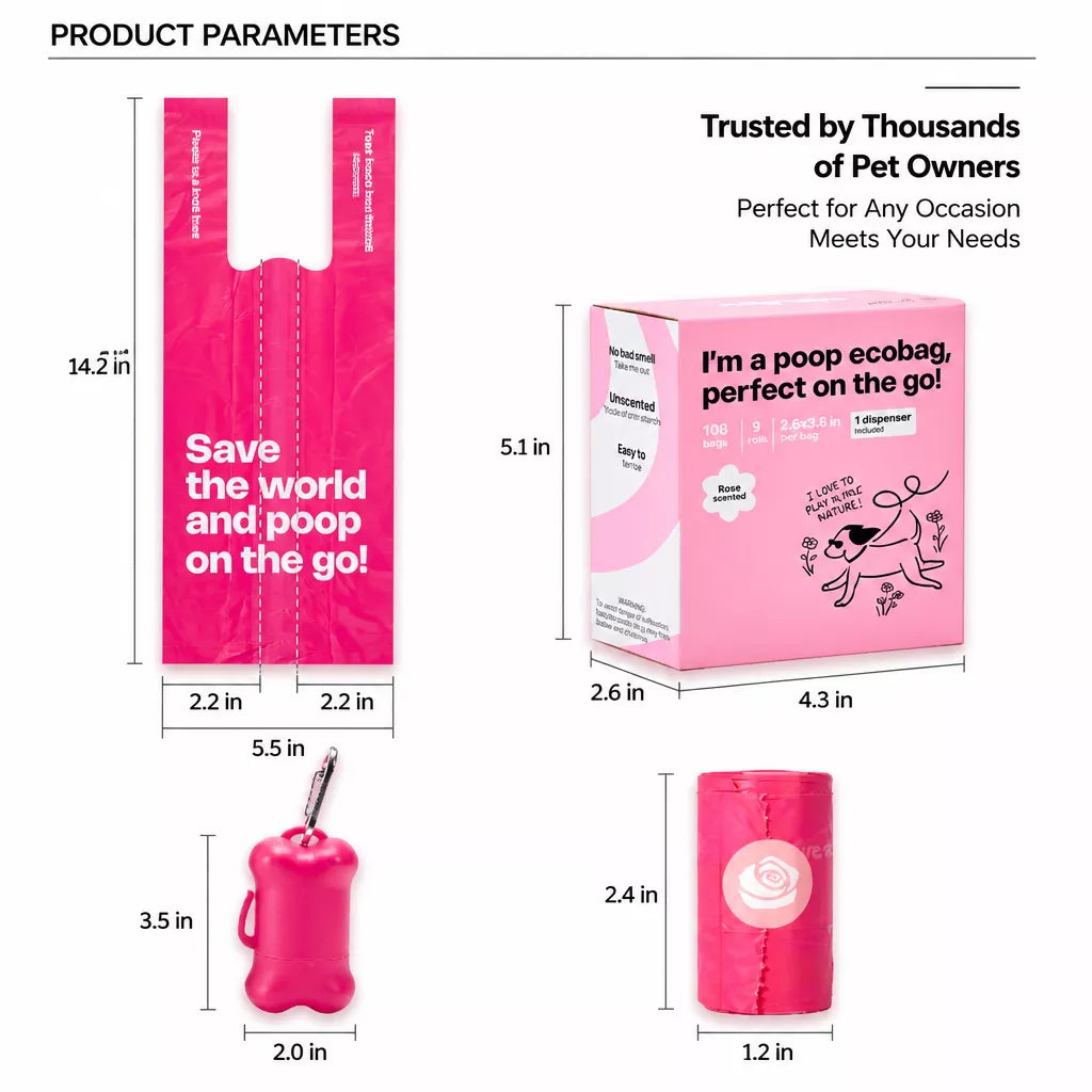 Portable Pet Waste Bag Dispenser for Dog Walks