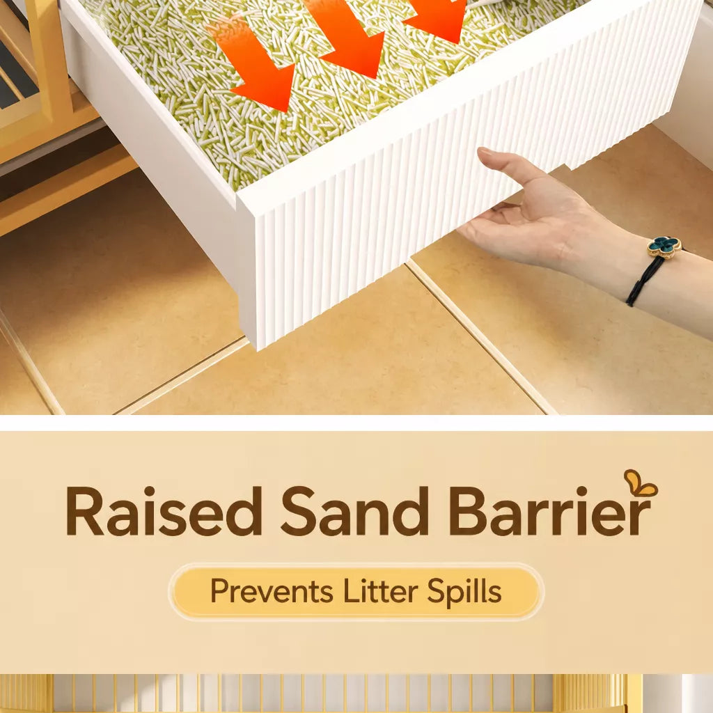 Large Multi-Tier Indoor Cat Enclosure with Litter Box