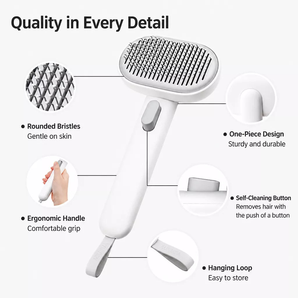 Aumuca 2-in-1 Dog & Cat Grooming Brush and Dematting Comb