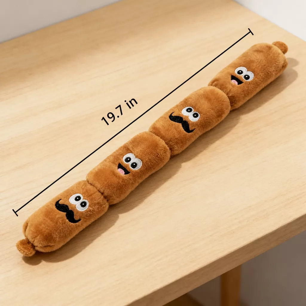 4-Section Squeaky Sausage Dog Toy