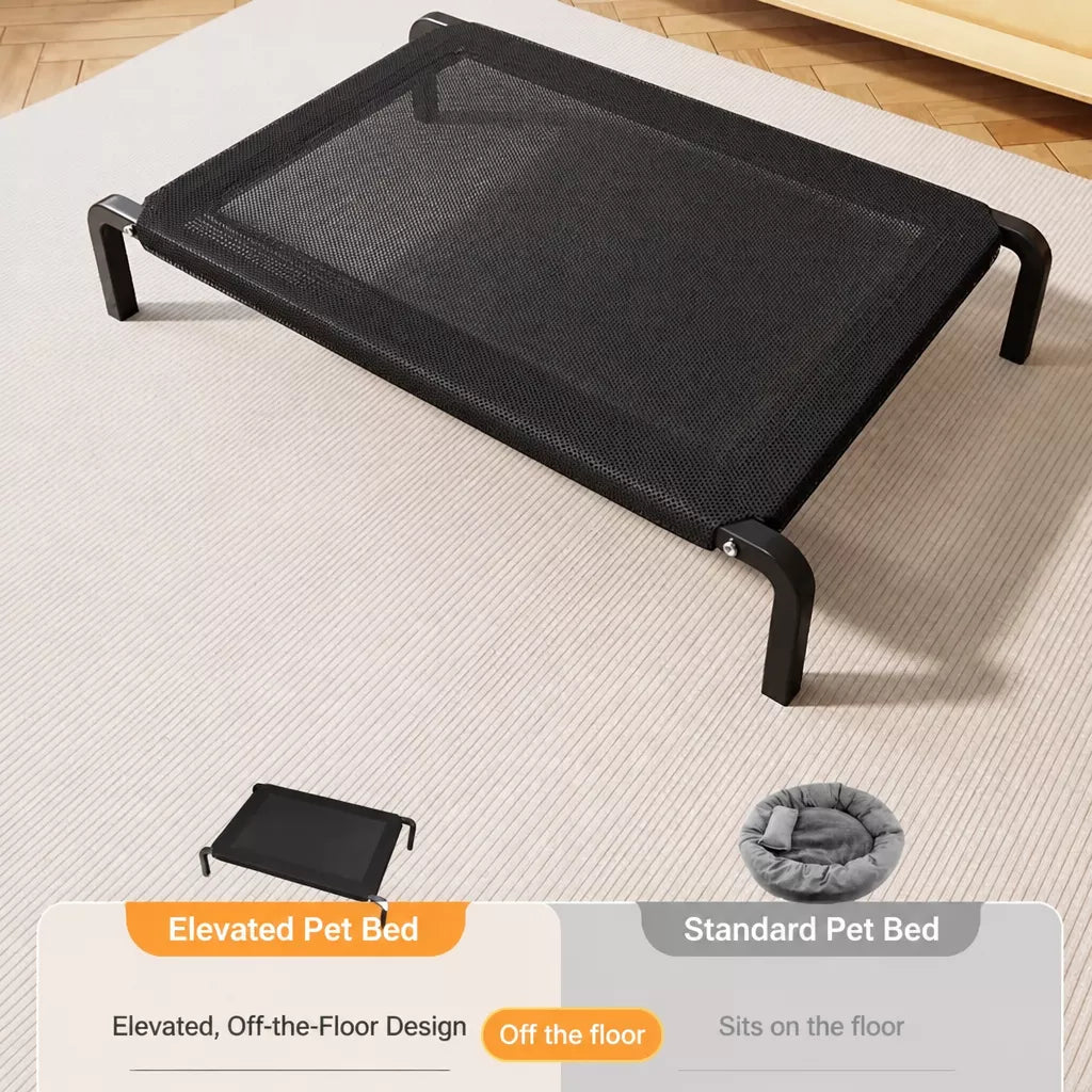 Elevated Dog Bed with Nylon Cot and Stainless Steel Frame