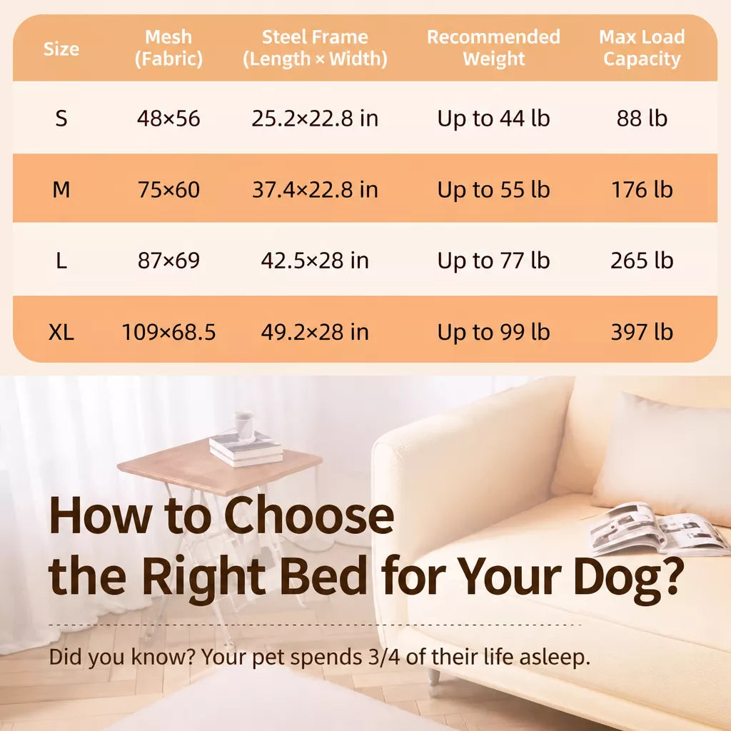Elevated Mesh Dog Cot Bed