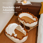 French-Style Cat Bed with Rocking Cradle Base