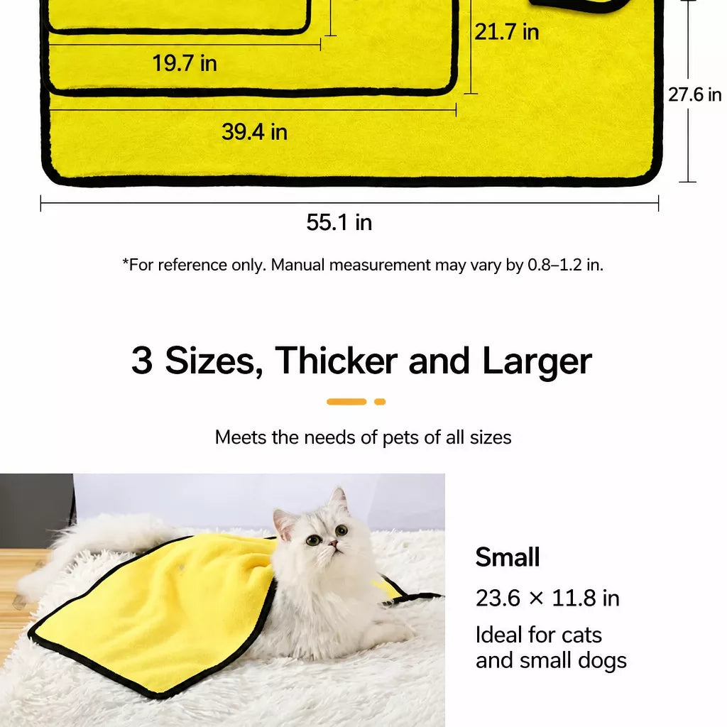 Cotton Pet Bath Towel for Dogs & Cats