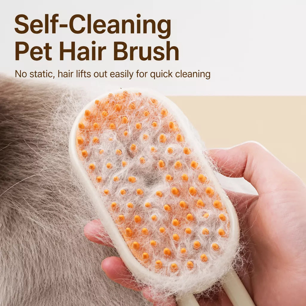 Rechargeable Pet Grooming Brush with Spray Function