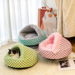 Semi-Enclosed Pet Bed for Cats and Small Dogs