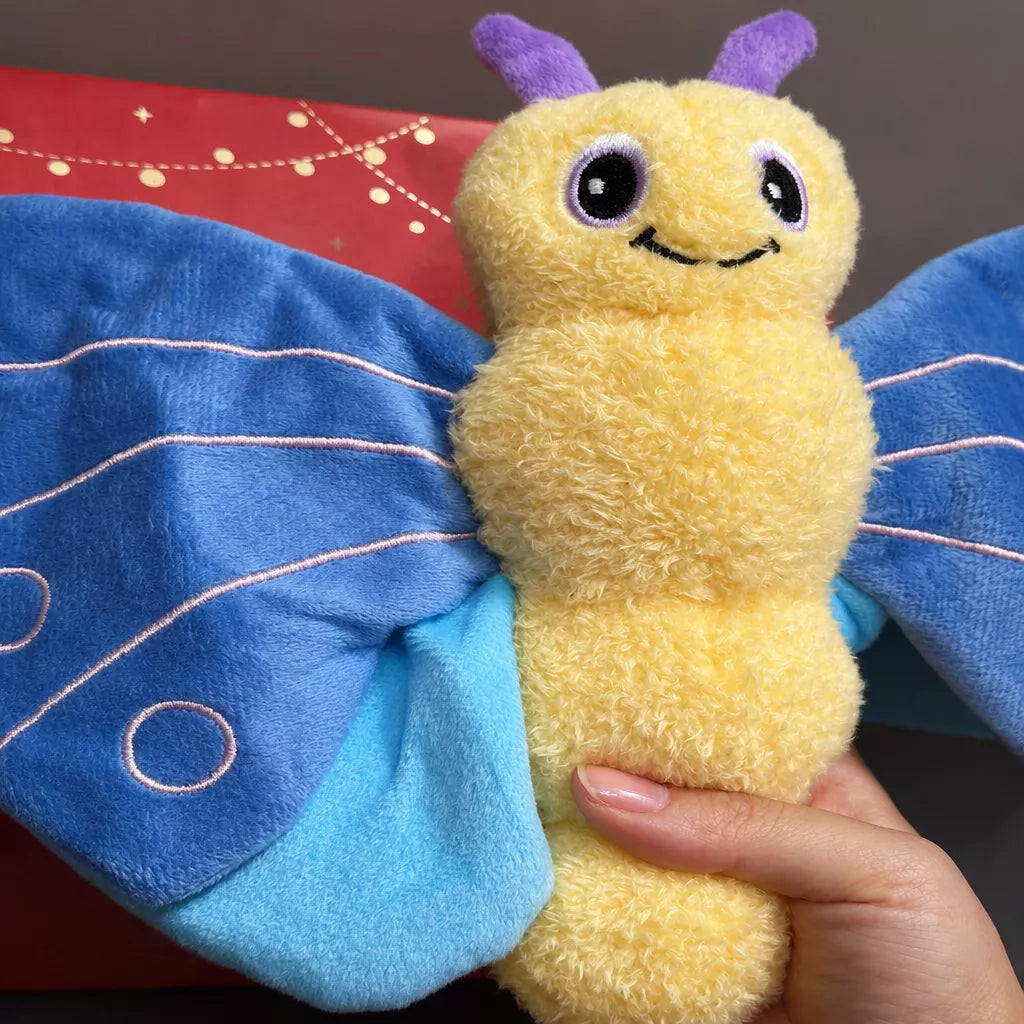 Corduroy Squeaky Butterfly Dog Toy