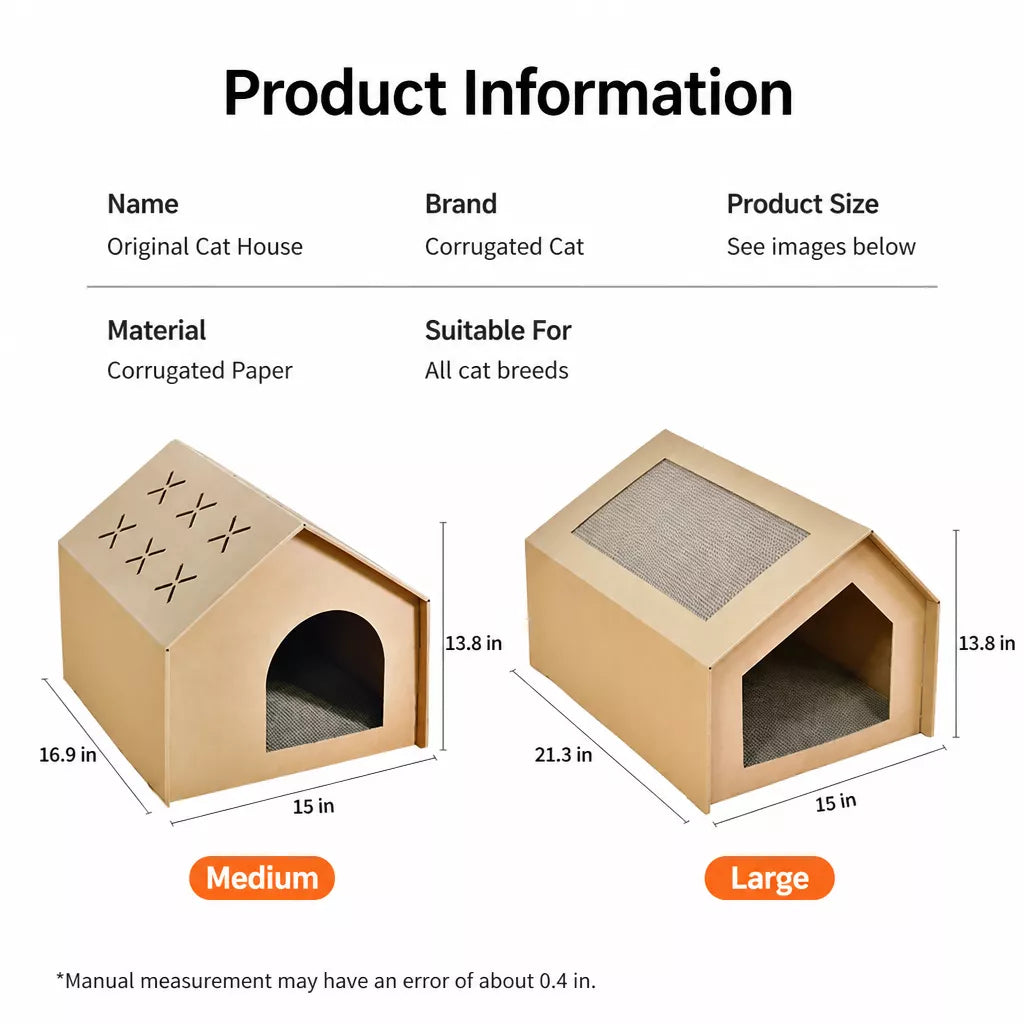 Corrugated Cardboard Cat House and Scratcher