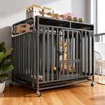 Metal Dog Crate with Waste Tray for Small to Large Dogs