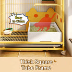 Large Multi-Tier Indoor Cat Enclosure with Litter Box