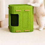 4-Tier Cat Tree with Enclosed House and Scratching Board
