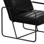 Modern Metal Framed Armchair with Black Technical Leather, Stylish & Comfortable Indoor Lounge Accent Chair for Living Room, Office,Bedroom W1669P197980-djyc