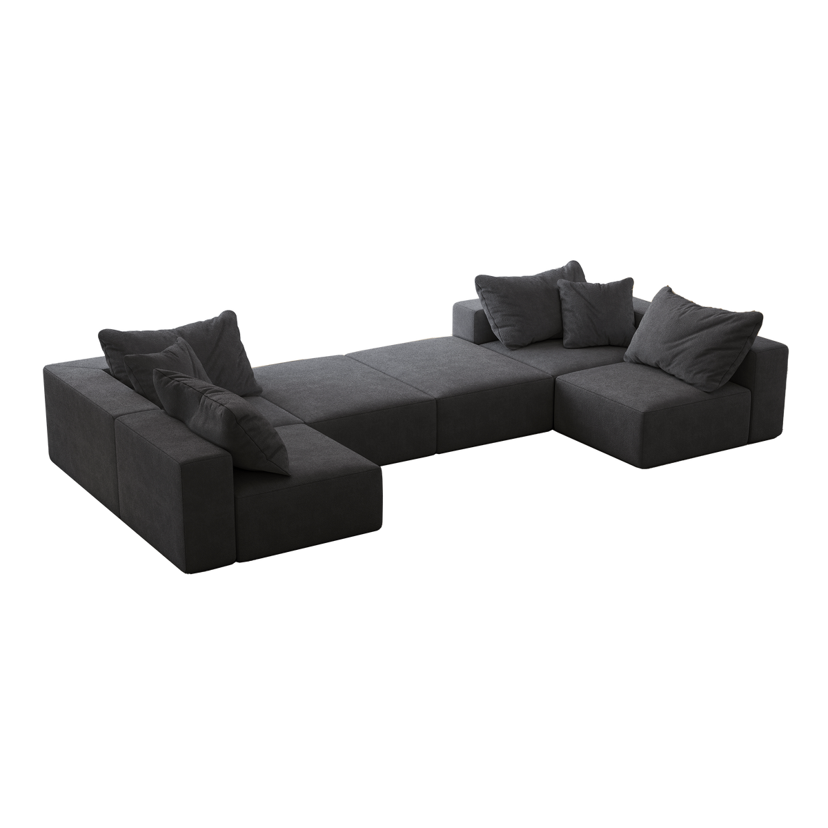 Oversized sponge cloud sofa,Modern Upholstered Sectional Sofa Couch Set,Modular 162" L Shaped Sectional Living Room Sofa Set With 6 Pillows,Free Combination Sofa Couch for Living Room,Bedroom W834S00327-djyc