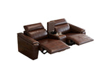 3-Piece Modular Leather Sofa with 2 Cup Holders,Comfortable Sectional Sofa Set for Living Room,Dark Brown-B347S00036