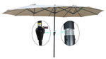 15x9Ft Double-Sided Patio Umbrella Outdoor Market Table Garden Extra Large Waterproof Twin Umbrellas with Crank and Wind Vents for Garden Deck Backyard Pool Shade Outside Deck Swimming Pool W65627934-djyc