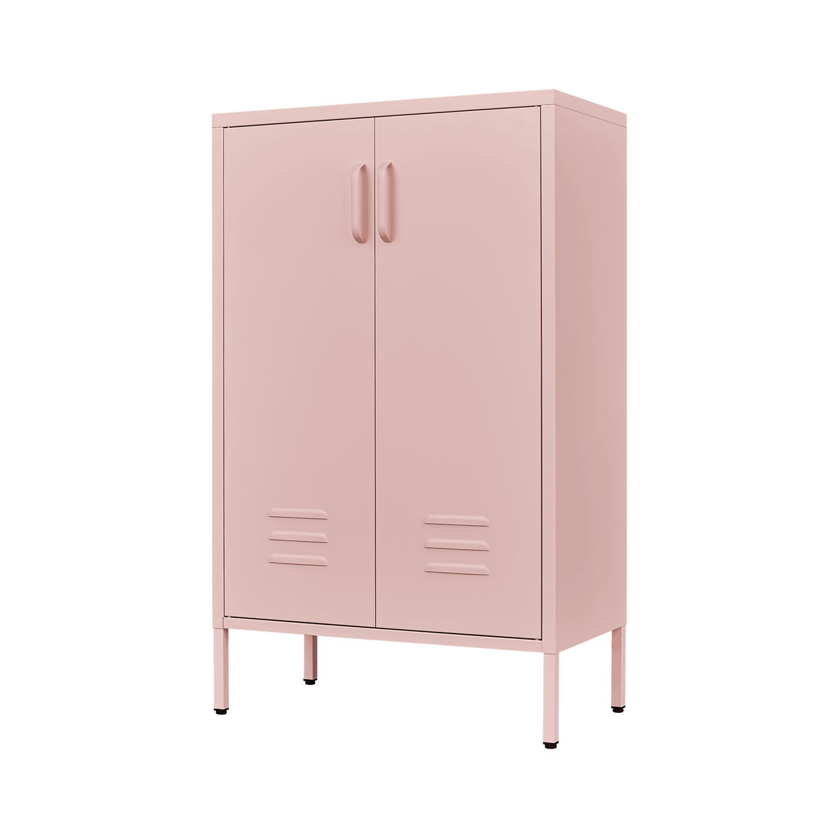 Pink Steel Double Door Cabinet with Handles, With Removable Dividers and Adjustable Height. Suitable for Living Room, Office, Bedroom, Study and Other Places. W328P195208-djyc