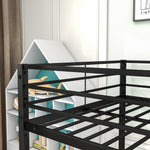 Metal Bunk Bed Twin Over Twin, Bunk Bed Frame with Safety Guard Rails, Heavy Duty Space-Saving Design, Easy Assembly Black W84063609-djyc