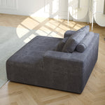 55-inch Chenille Sponge Sofa Lounge Chair,No Assembly Required,Fluffy Modern Sleeper Chair for Indoor Living Room Bedroom W834P221021-djyc