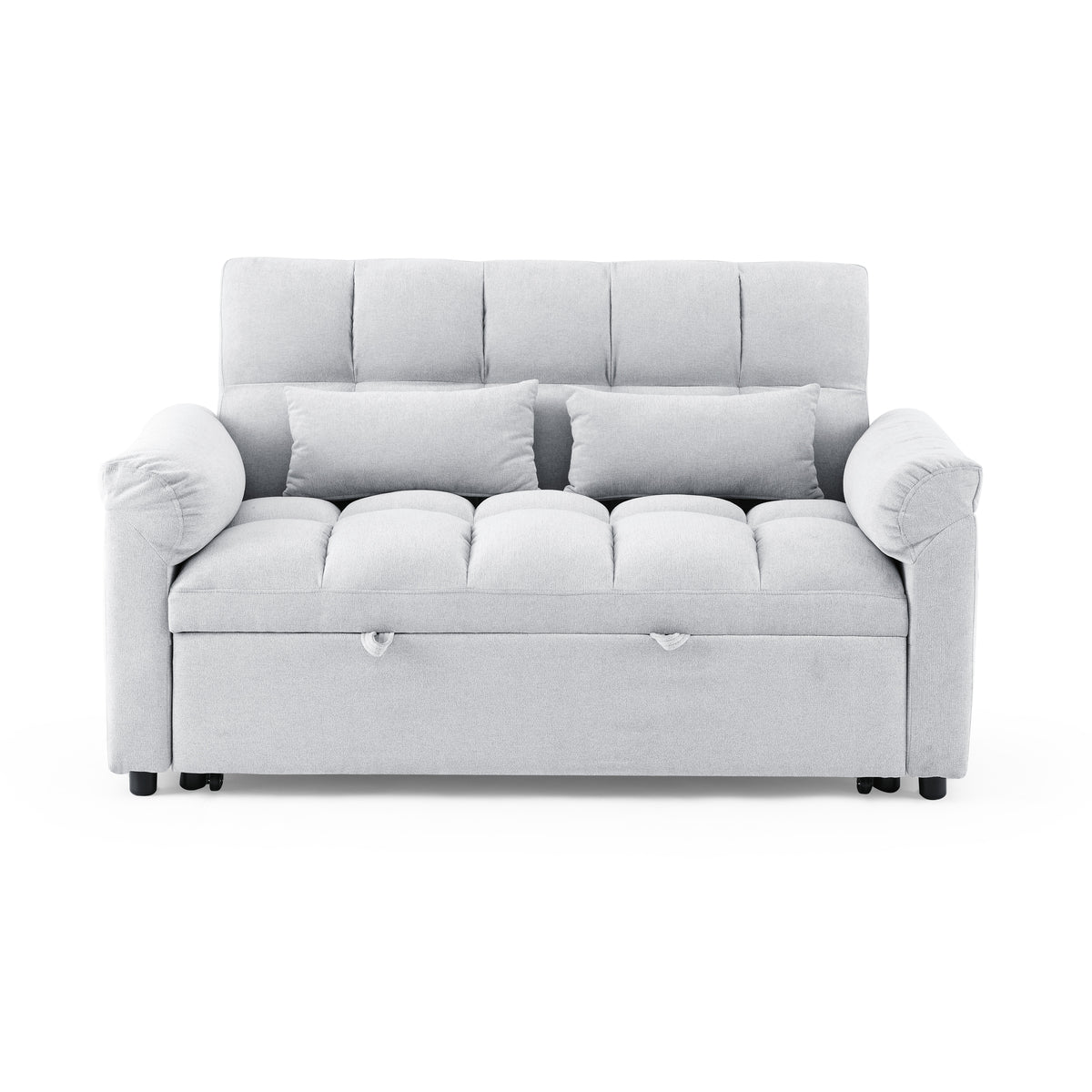 Loveseats Sofa Bed with Pull-out Bed,Adjsutable Back,Light Grey W487109970-djyc